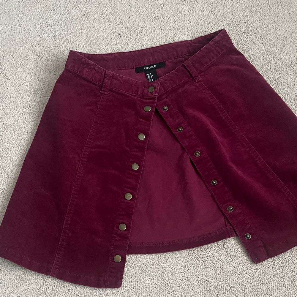 Forever 21 Deep Red A-Line Skirt